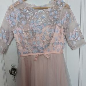 Pink pastel floral dress